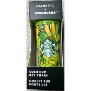 2025 STARBUCKS TROPICAL YELLOW/GREEN BRAZIL FARM RIO COLD‎ CUP KEYCHAIN